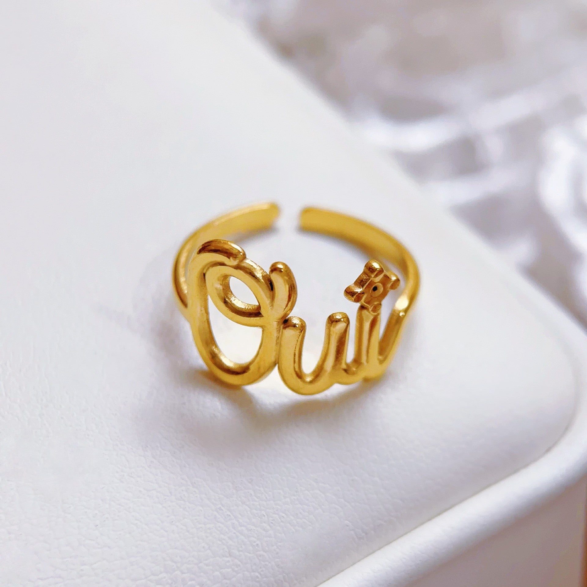 Stainless Steel Heart-shaped Ring for Women - Trendy Accessory