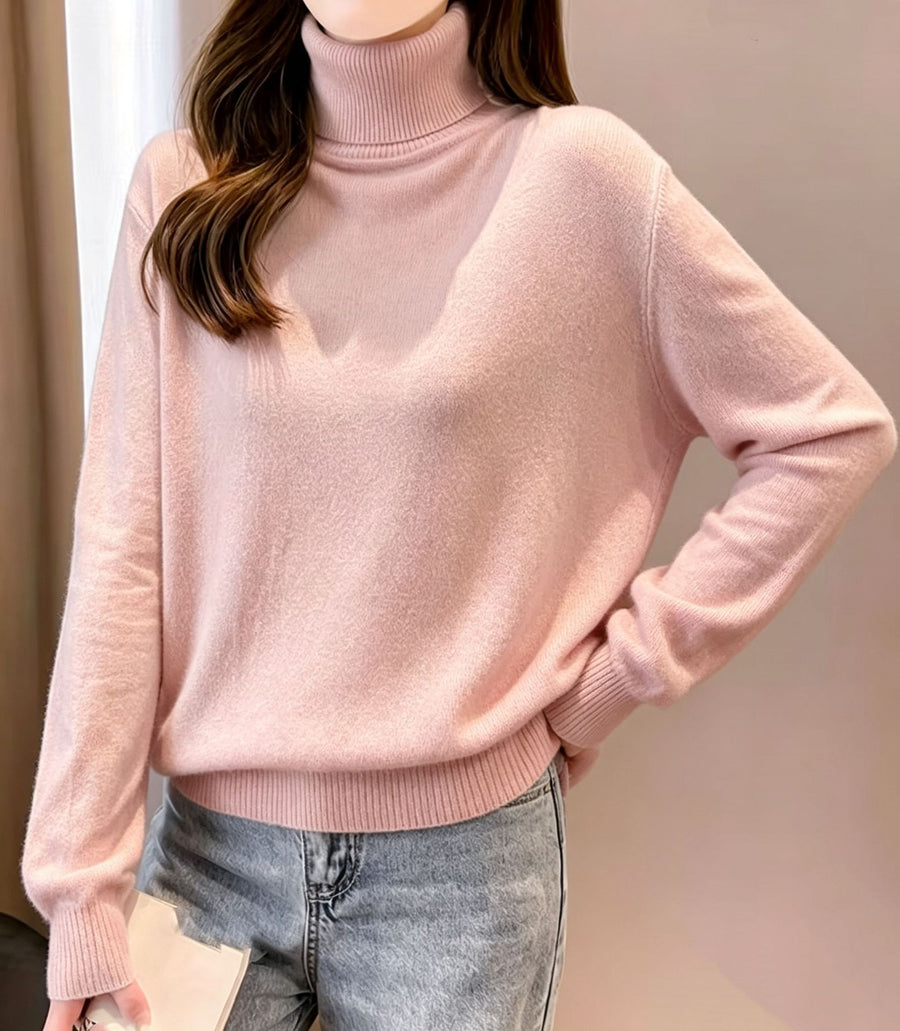 Womens Turtleneck Crop Top Pullover Sweater