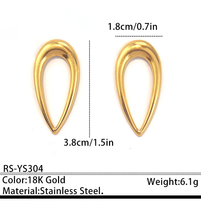Minimalist Teardrop-shaped Titanium Steel Stud Earrings