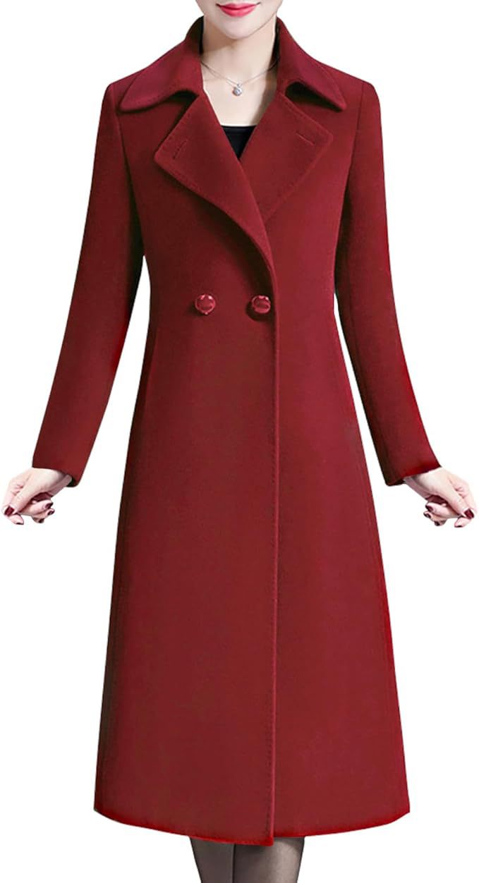 Winter Double-breasted Lapel Long Coat - Stylish Trench Coat