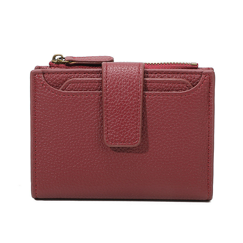 Functional Coin Purse with Ring-Bound Leather Wallet for Women