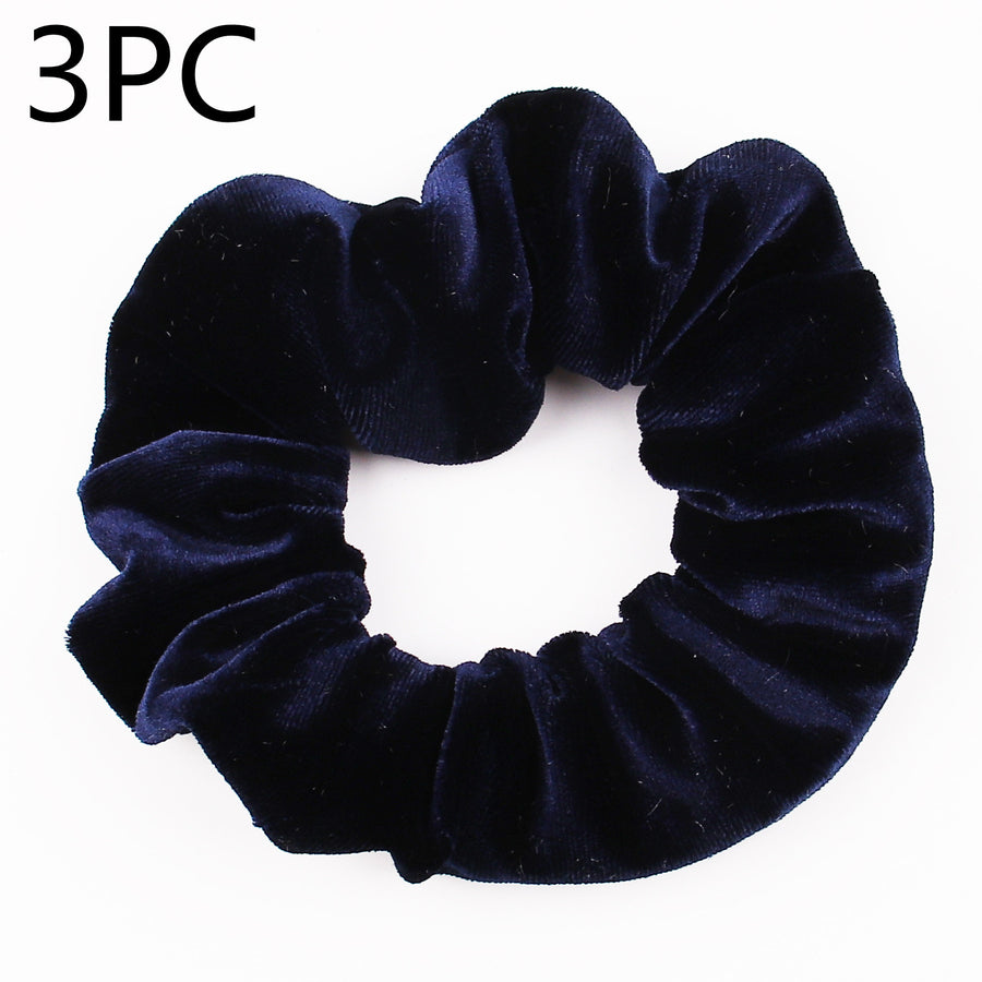 Velvet Tencel Pocket Wallet Hair Scrunchies - Retro Style