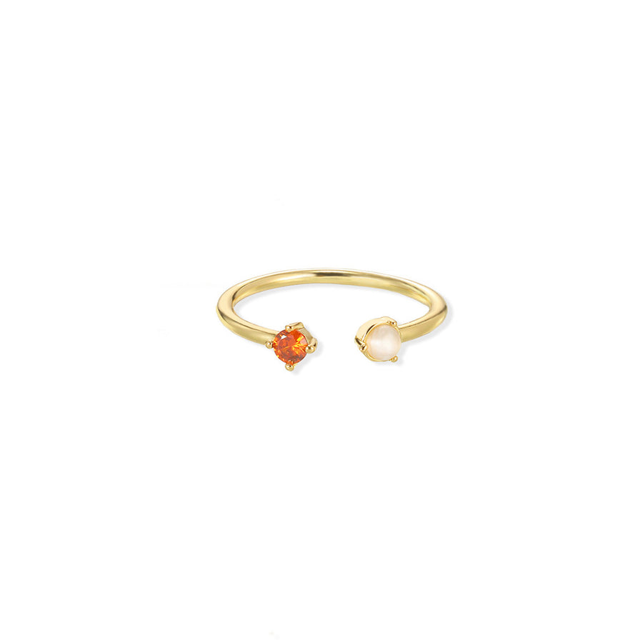 European & American Light-luxury Birthstone Peach-heart Ring
