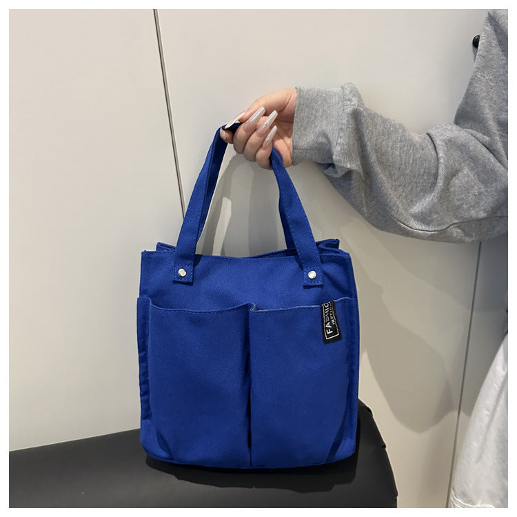 Plain-colored Tote Bag Student Lunch Box - Versatile Gym Bag