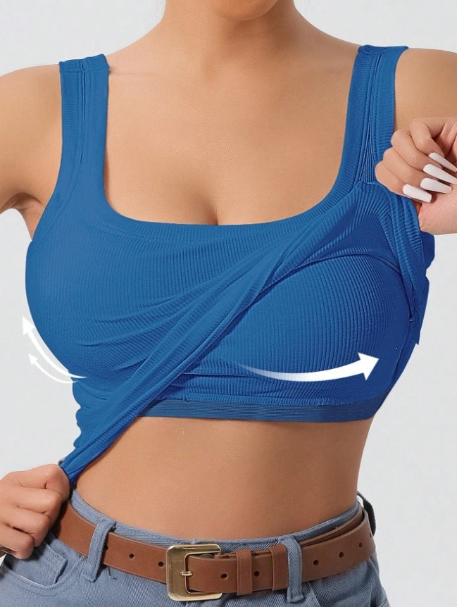 Womens One-Piece Underwear Vest With Built-In Pads