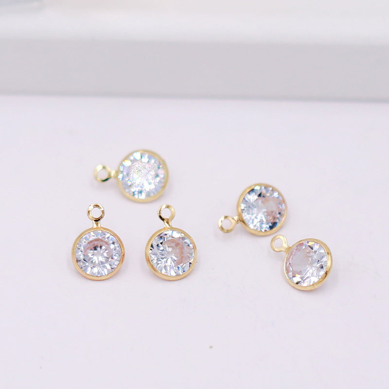 Geometric Zircon Bezel Set Pendant - Gold Plated Charm