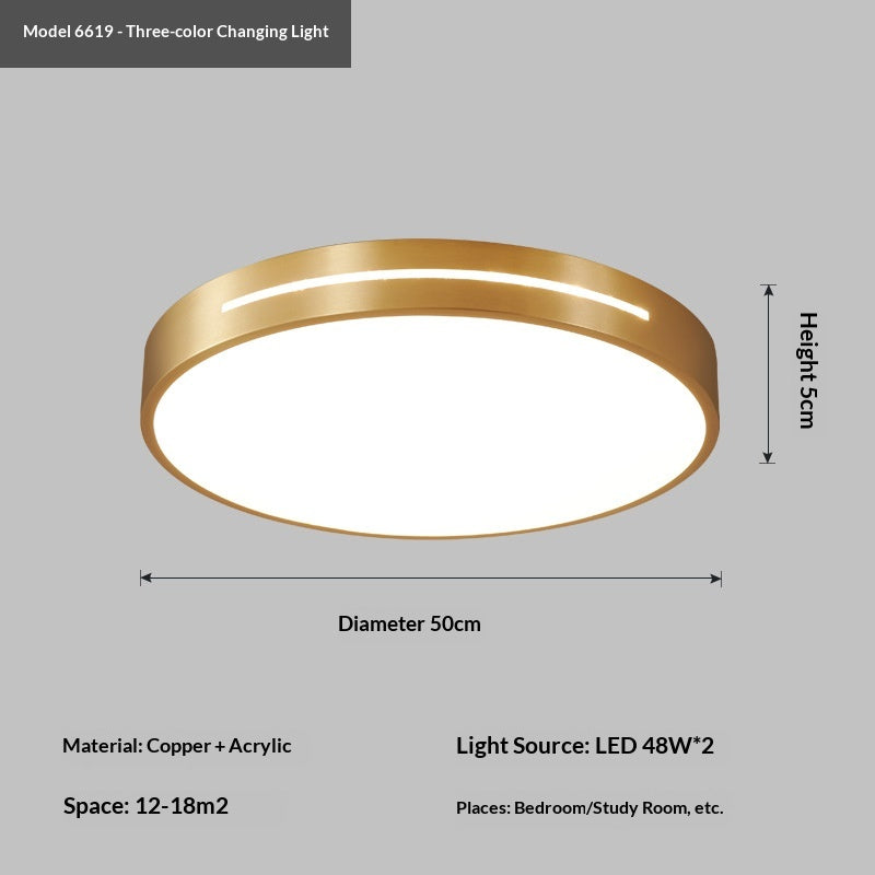 Simple Household Use All-Copper LED Ceiling Light