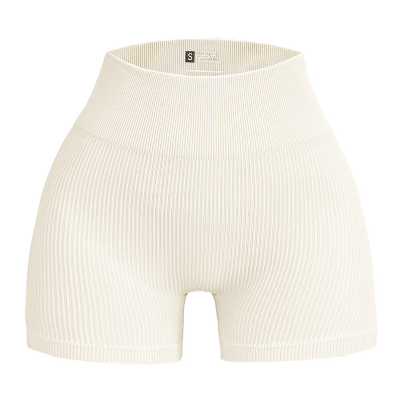 European and American Seamless Ribbed Yoga Shorts for Comfort