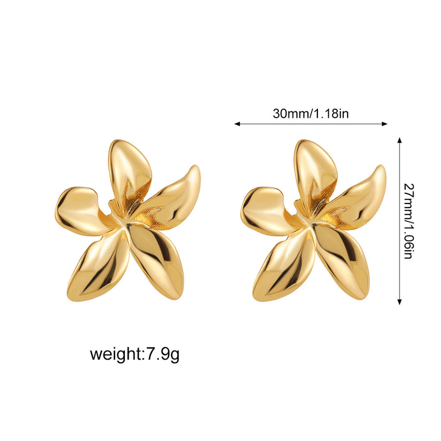 Golden Series Instagram-Style Striped Textured Earrings