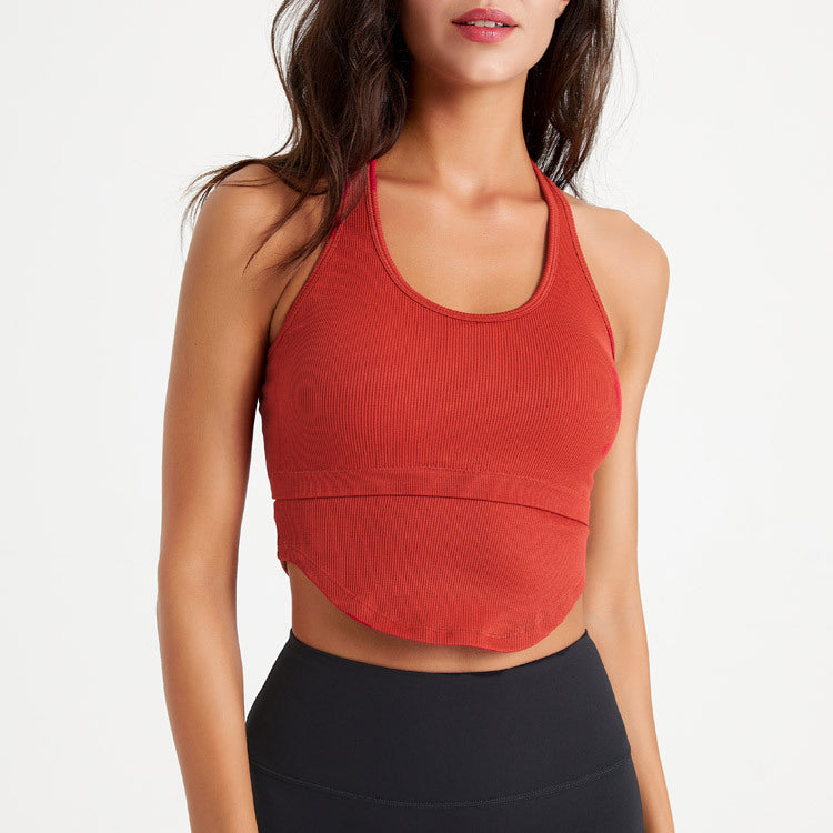 High-Impact Shock-Absorbing Push-Up Sports Bra for Yoga
