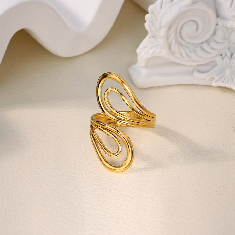 Creative Alien Big Wave Adjustable Ring for Women