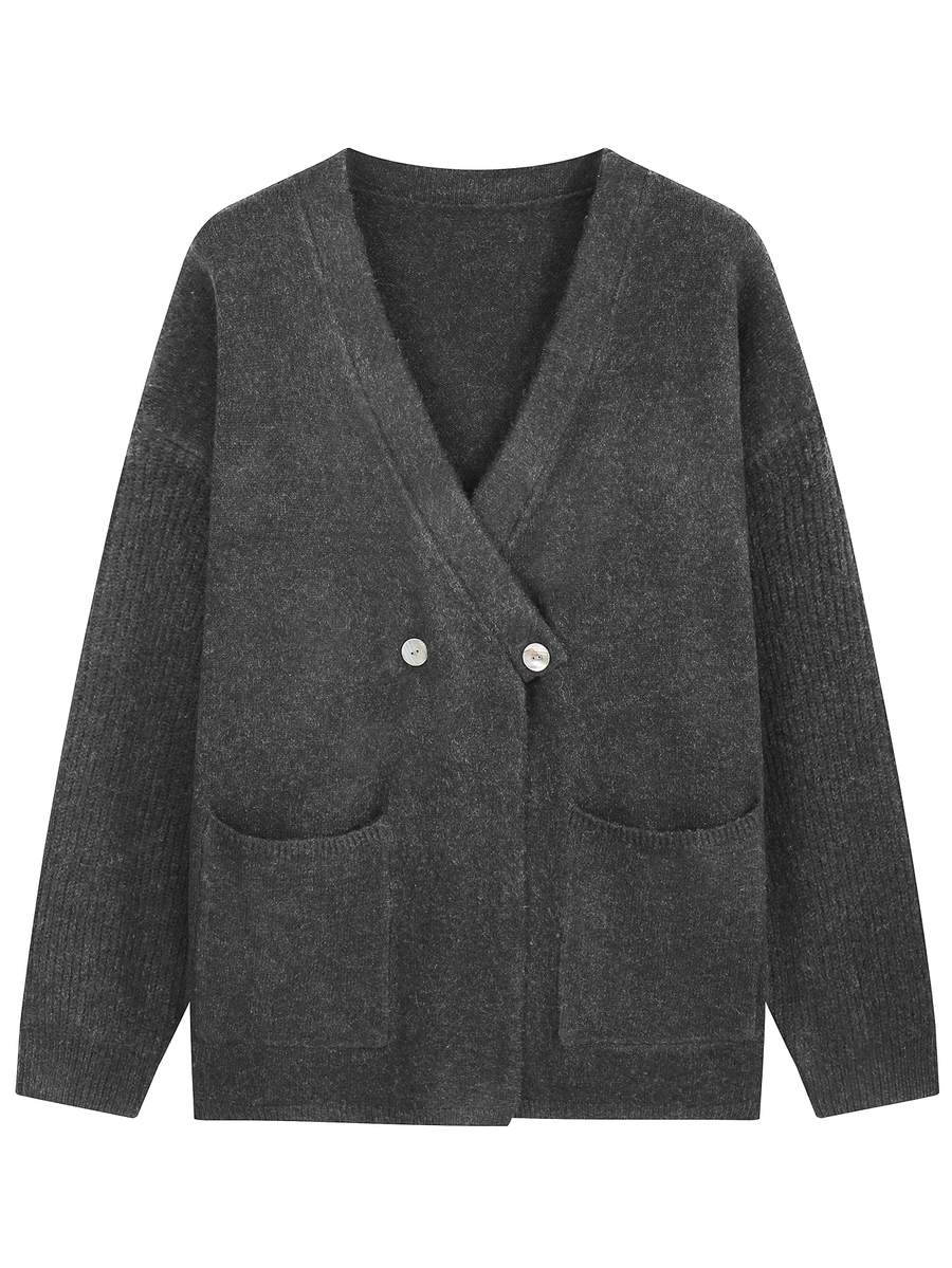 Ladies Irregular Wrap Front Trench Coat with Pockets