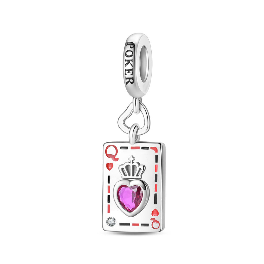 Beaded Bracelet with Game Playing Card Pendant