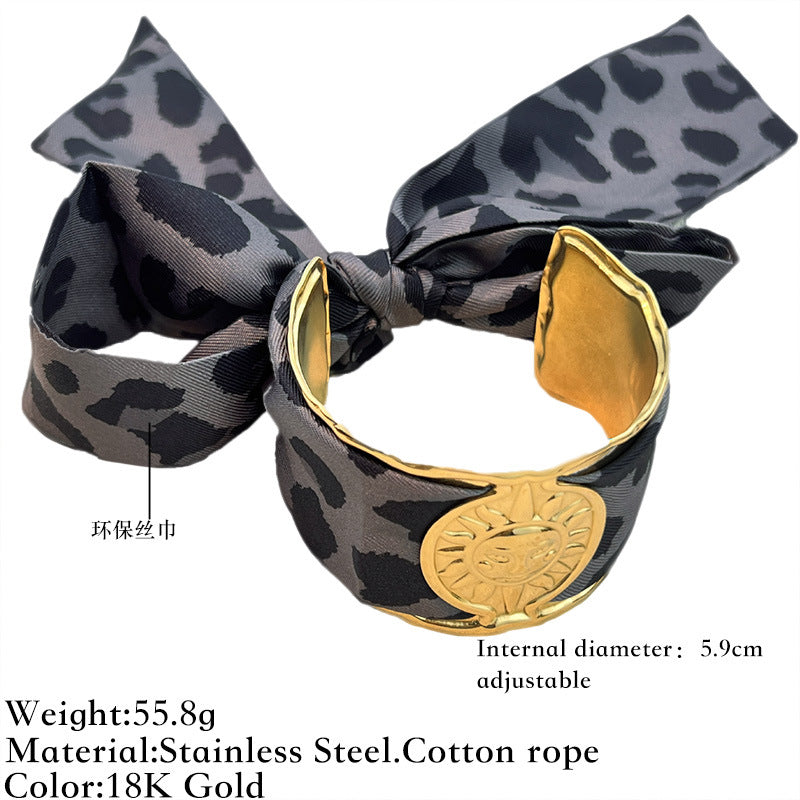 Stainless Steel Wide Openwork Bracelet for Stylish Elegance
