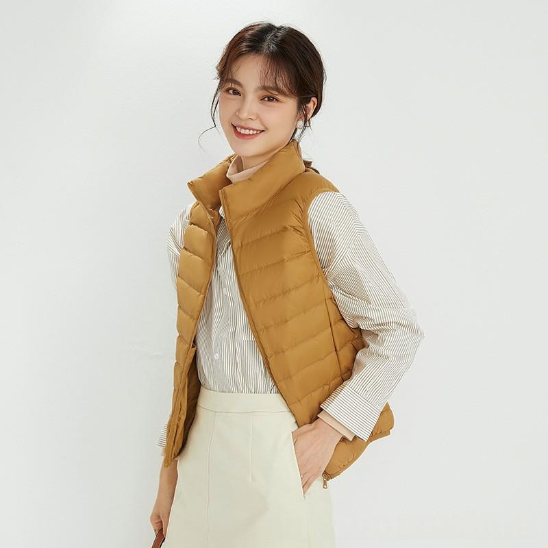 Stand-Collar Sleeveless Lightweight Down Vest for All Seasons