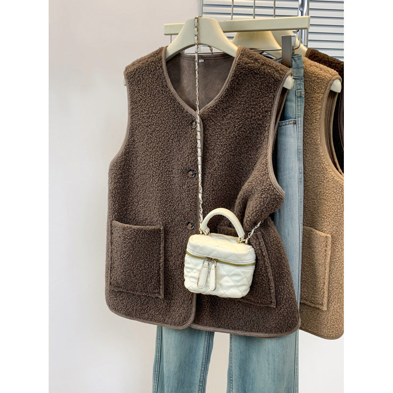 Loose-Fitting Versatile Layered Thermal Vest for Women
