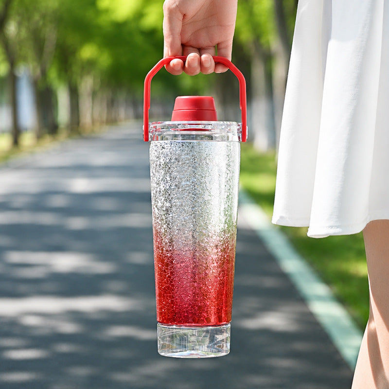 Ice-crack Pattern Stainless Steel Shaker - Portable Insulated Cold Cup