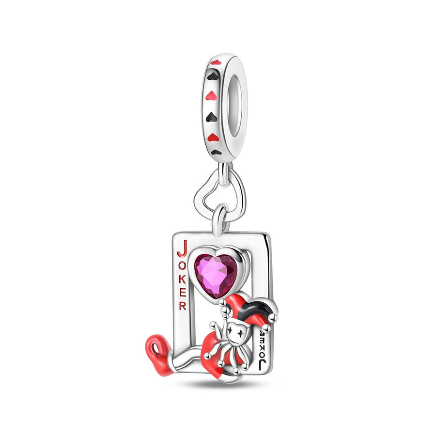 Beaded Bracelet with Game Playing Card Pendant