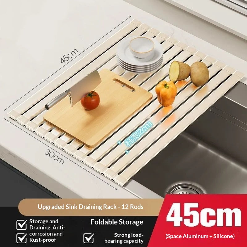 Jade Roller Sink Drain Rack Silicone Roller Blind