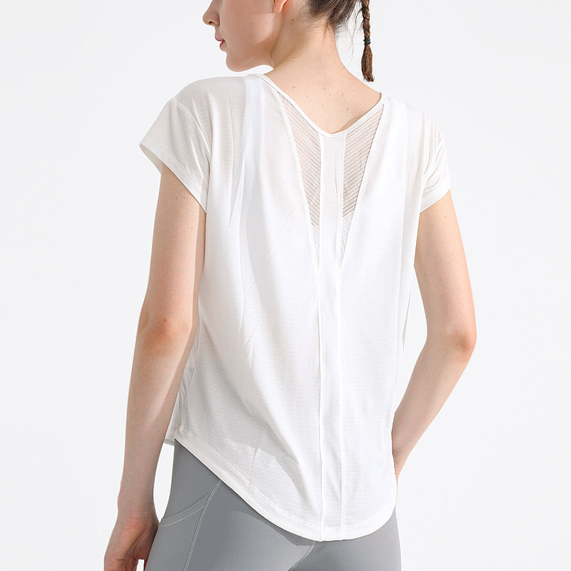 Womens Quick-Dry Sports T-Shirt for Yoga Enthusiasts