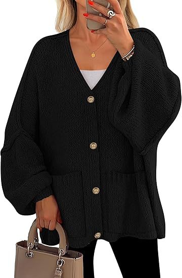 Womens Autumn Winter V-Neck Long-Sleeve Sweater Coat
