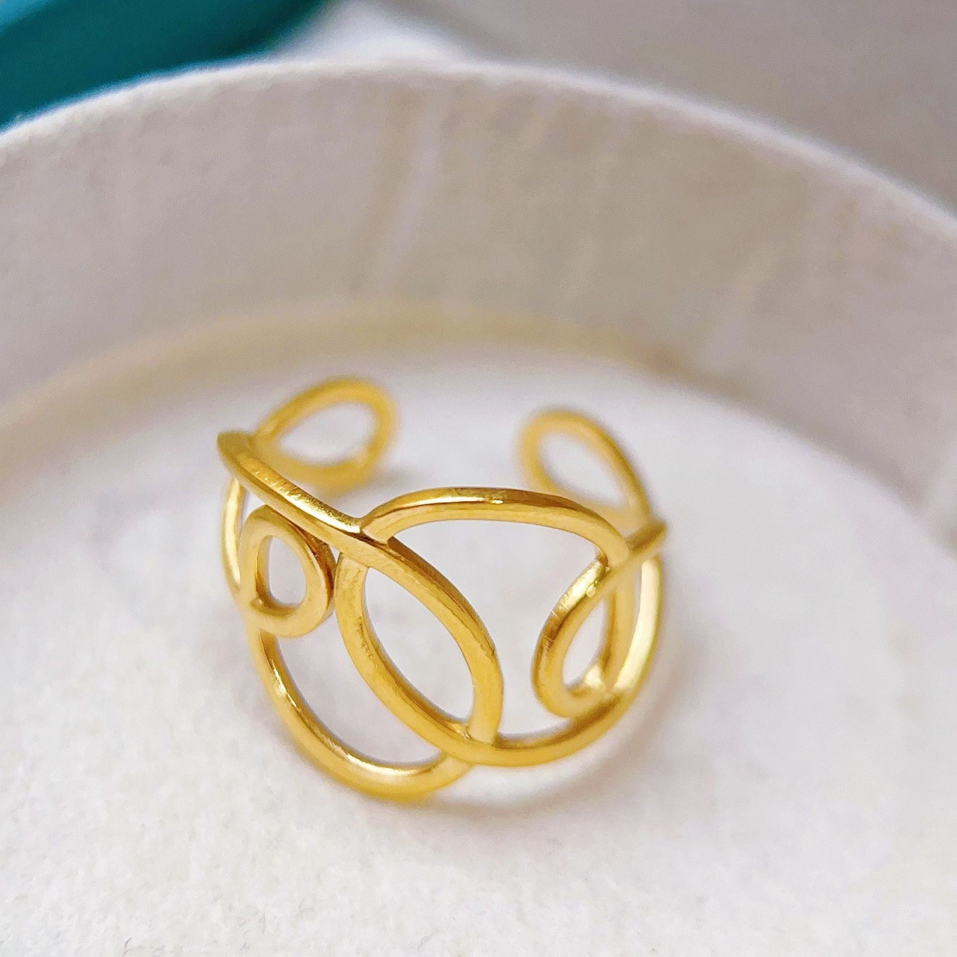 Stainless Steel Heart-shaped Ring for Women - Trendy Accessory