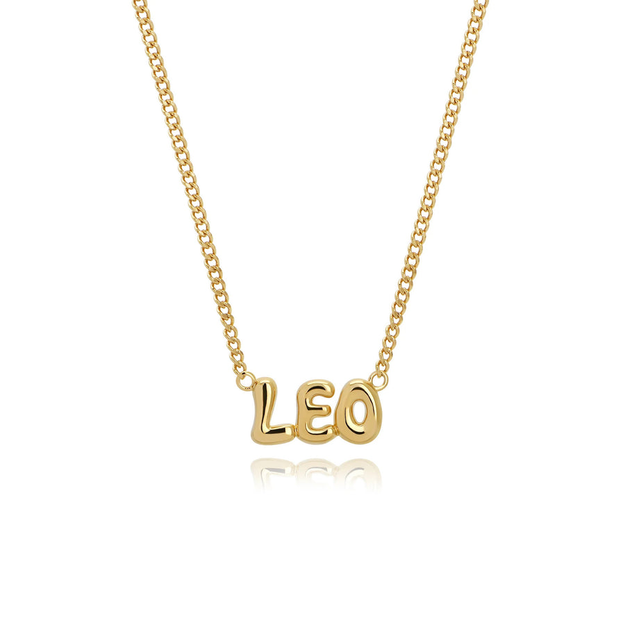 Minimalist Bubble-Effect Zodiac Sign Pendant Necklace