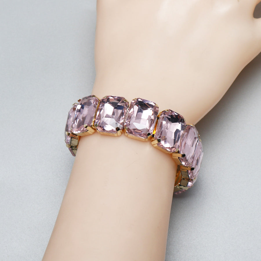 Colorful Square-shaped Multi-colored Crystal Bracelet