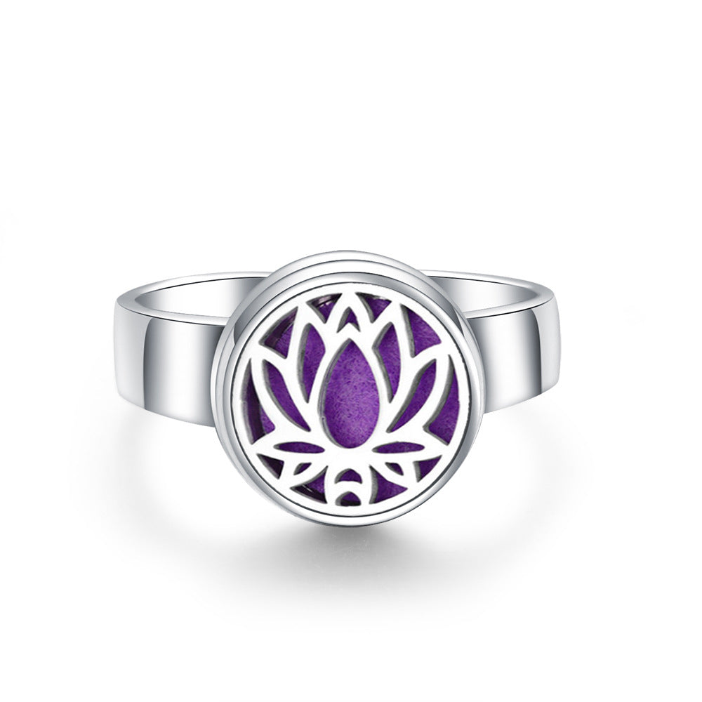 Stainless Steel Aromatherapy Locket Ring - Tree of Life Design