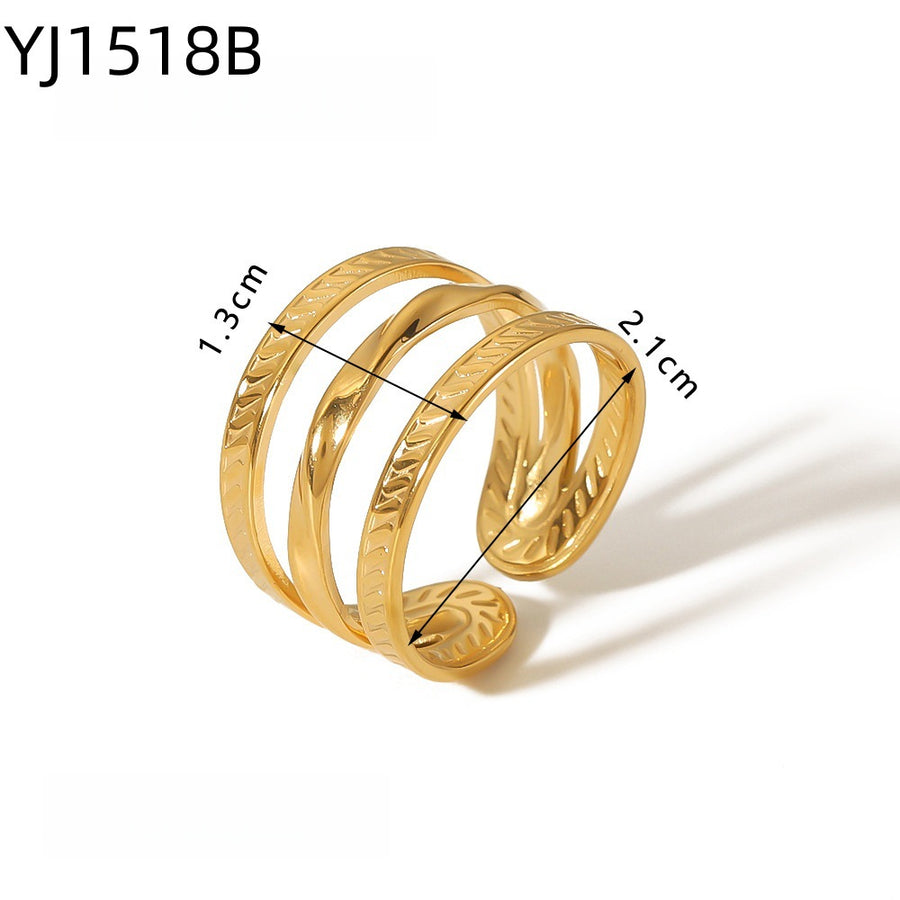 Irregular Geometric Stainless Steel Ring - Unique Style