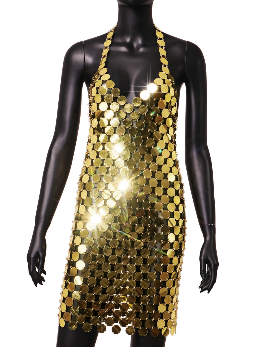Sexy Beaded And Sequined Strap Dress for Stunning Nights