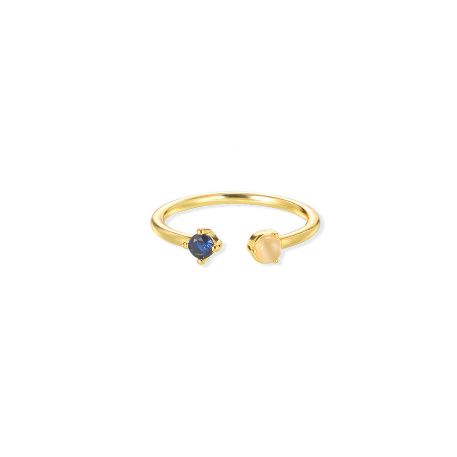 European & American Light-luxury Birthstone Peach-heart Ring