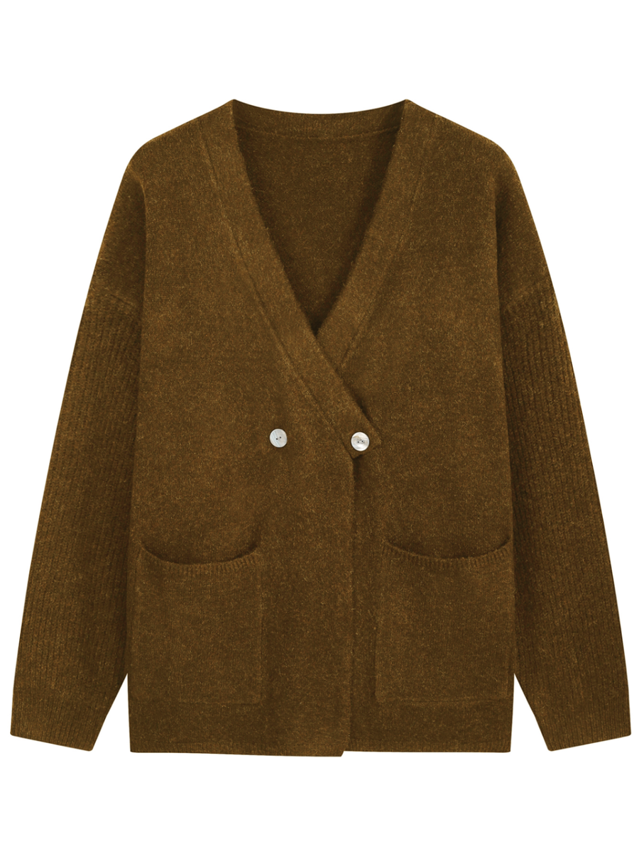 Ladies Irregular Wrap Front Trench Coat with Pockets