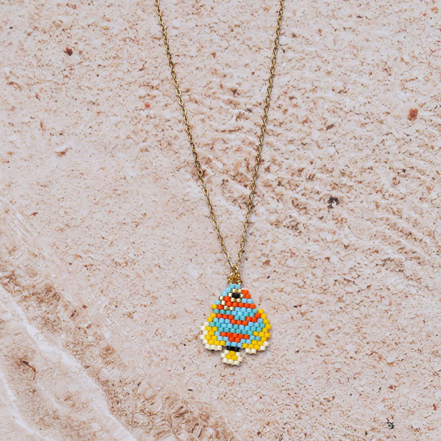 Handwoven Beaded Necklace for Women - Unique Pendant Necklace
