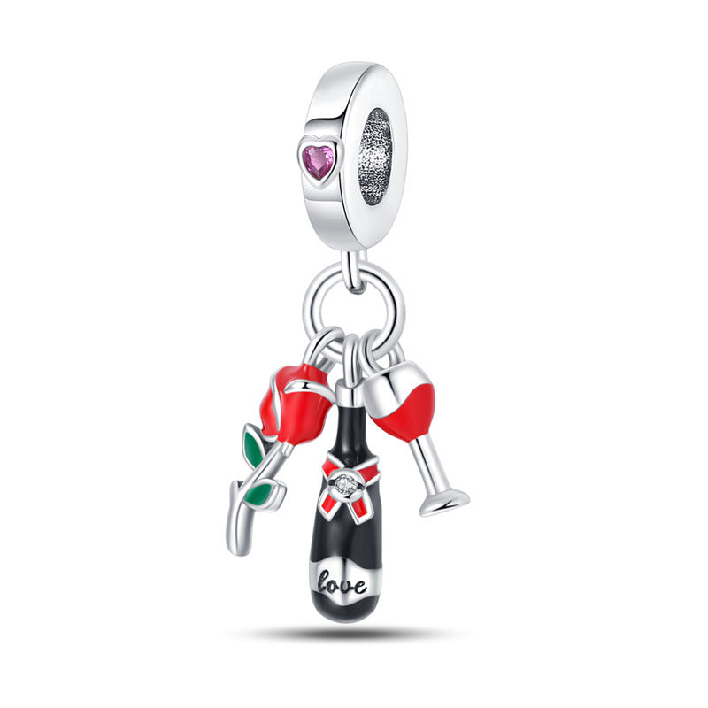 Festive-themed Beer and Wine Glass Pendant Bracelet Accessories