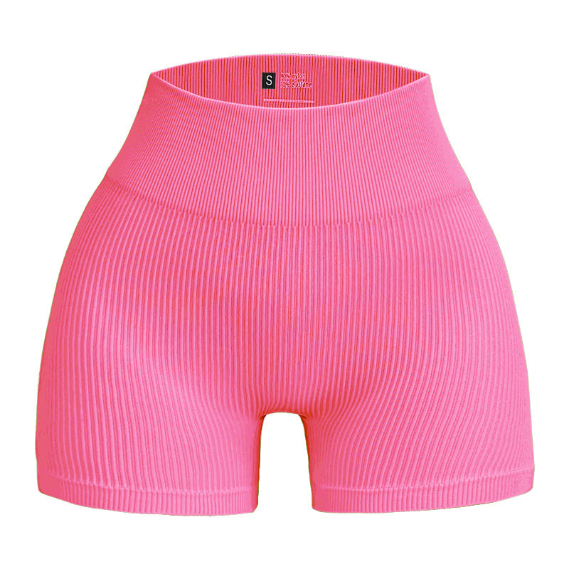 European and American Seamless Ribbed Yoga Shorts for Comfort