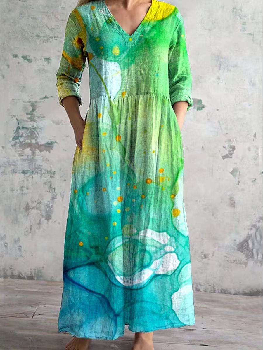 Summer Casual Loose Long-sleeve Dress for Effortless Style