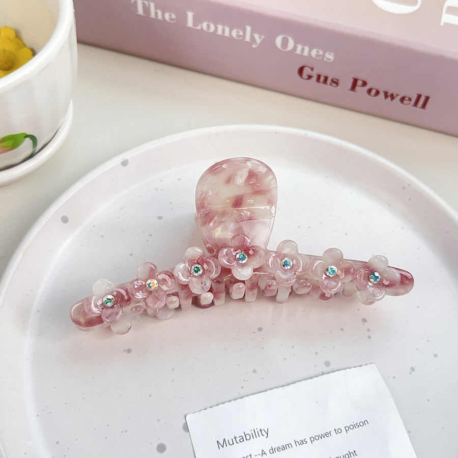Stylish Three-dimensional Flower Rhinestone Hair Clip