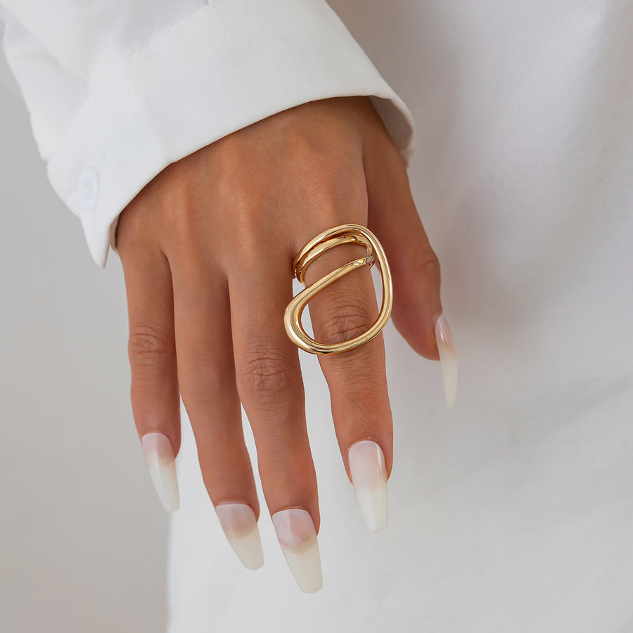 Exaggerated Glossy Fashion Wide Open Bangle for Women