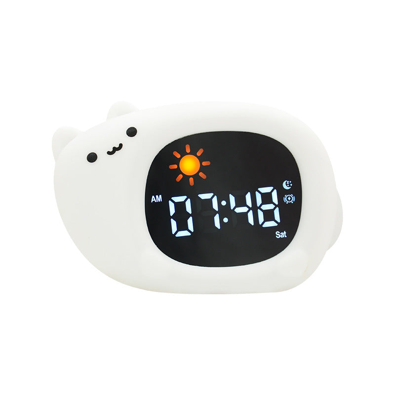 LED Strip Cartoon Animal Lion Alarm Clock Night Light