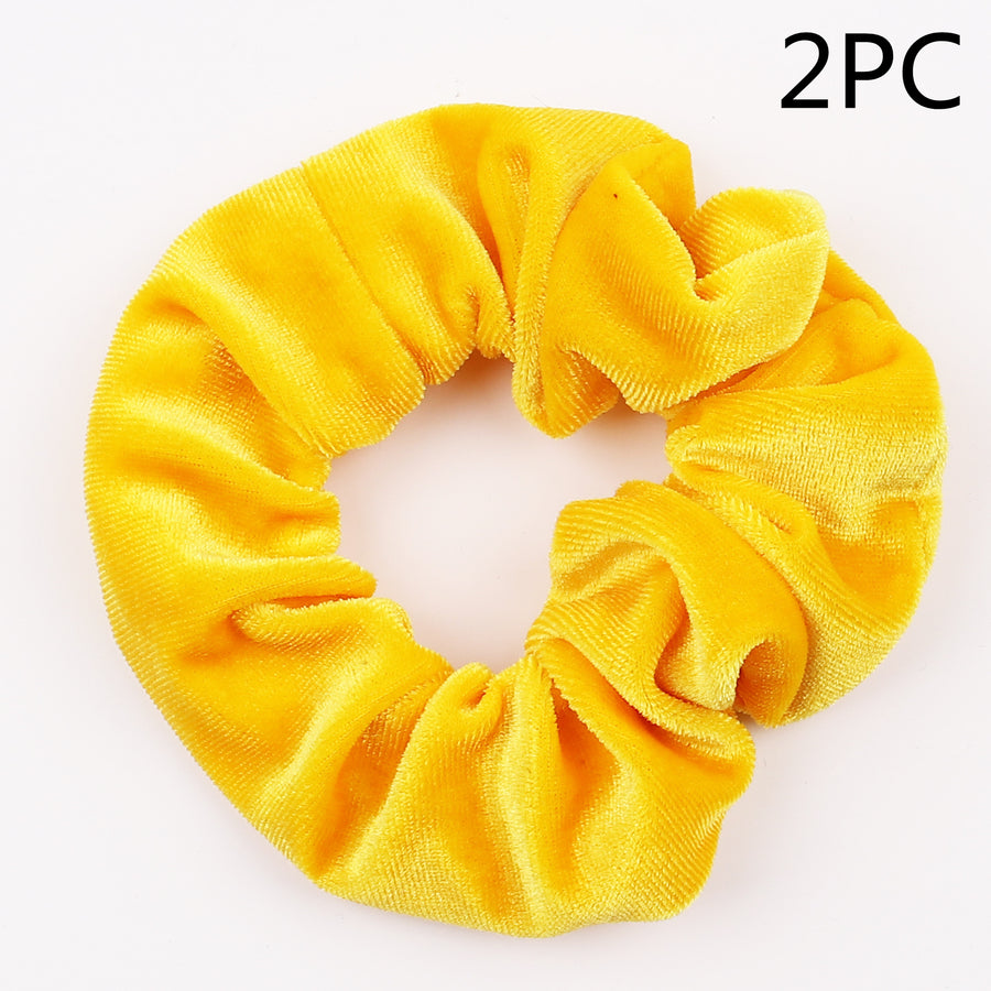 Velvet Tencel Pocket Wallet Hair Scrunchies - Retro Style