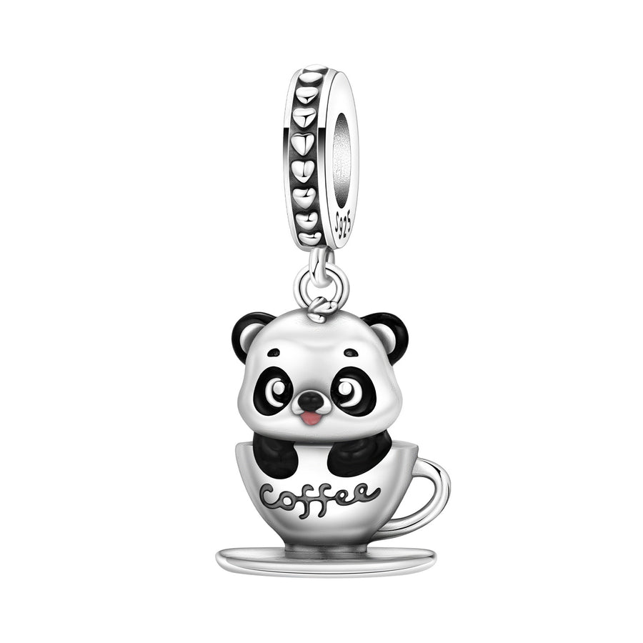 Cute Bamboo Panda DIY Copper Bead Pendant Necklace