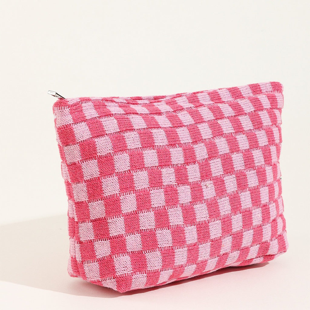 Large-capacity Yarn Checkerboard Makeup Bag | Toiletry Bag