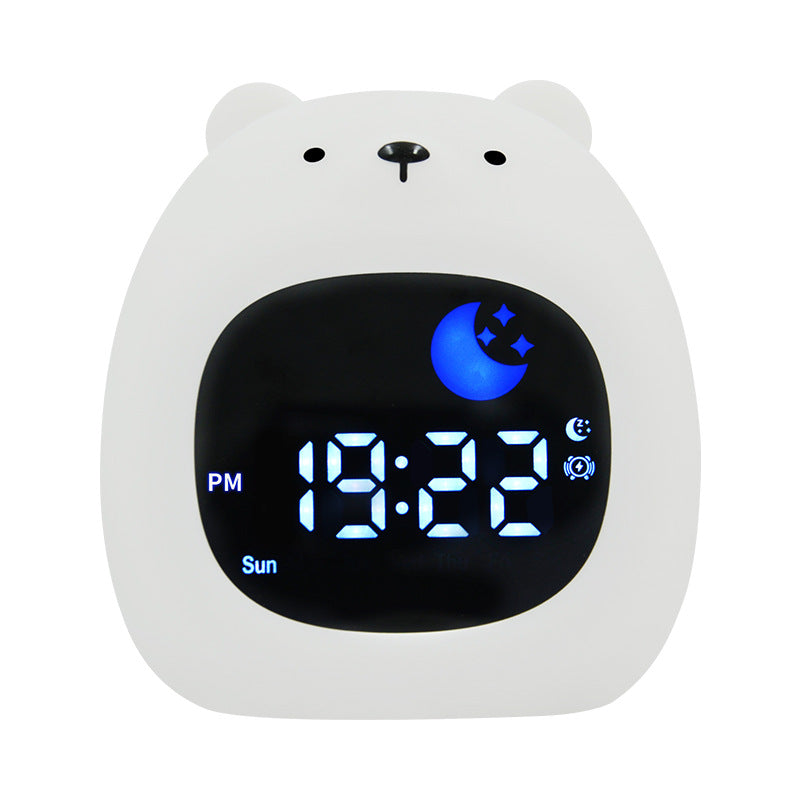 LED Strip Cartoon Animal Lion Alarm Clock Night Light