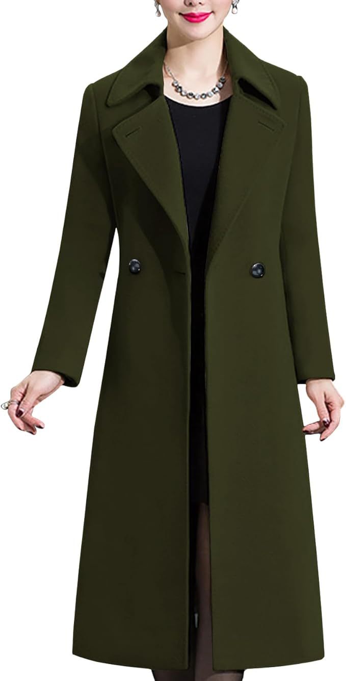 Winter Double-breasted Lapel Long Coat - Stylish Trench Coat
