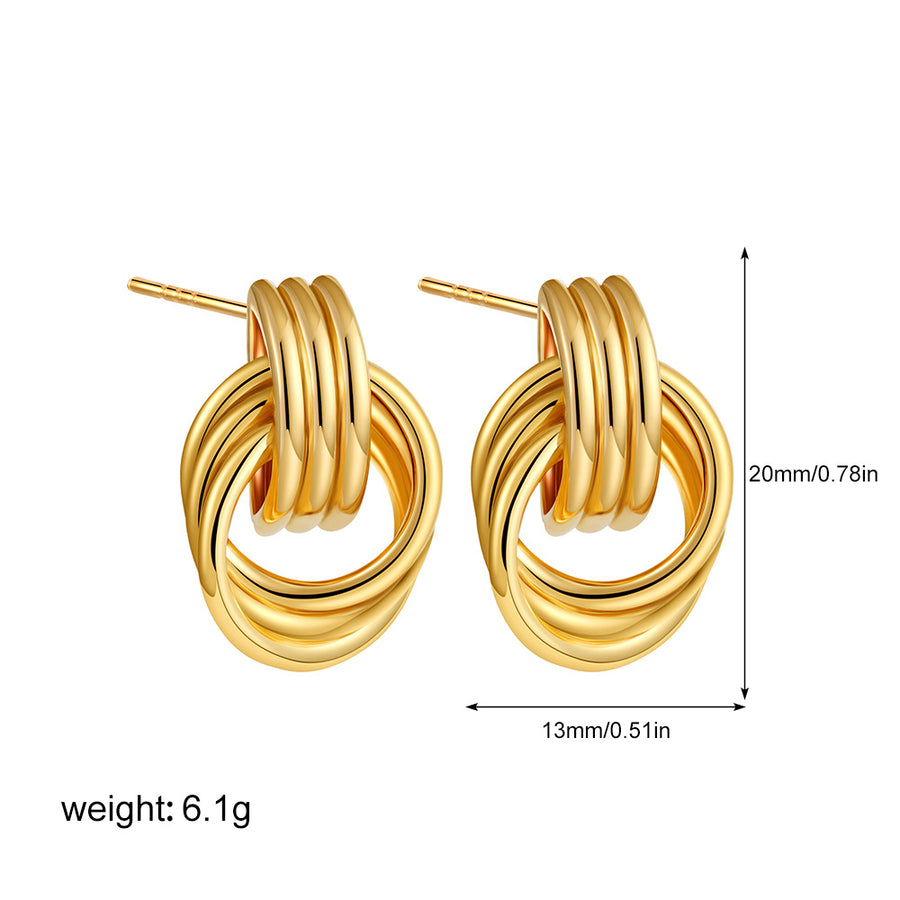 Golden Series Instagram-Style Striped Textured Earrings