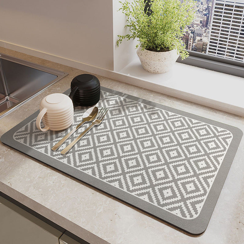 Non-slip Water-absorbent Table Mat for Bowls and Chopsticks