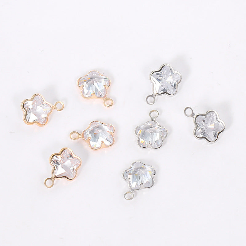 Geometric Zircon Bezel Set Pendant - Gold Plated Charm