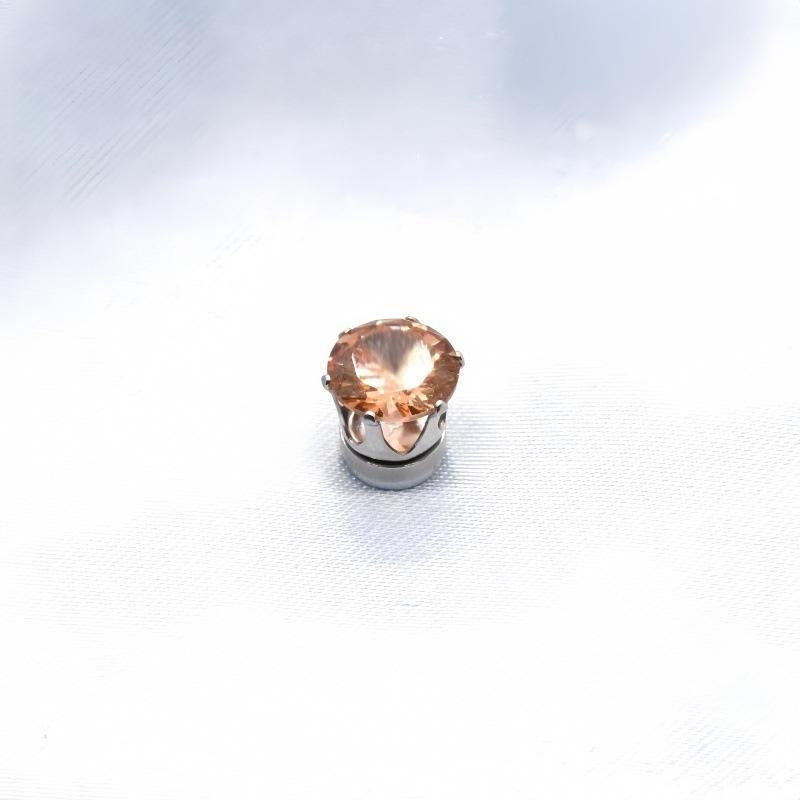 Magnetic Ear Clip with Zircon Inlay - Elegant Stainless Steel Design