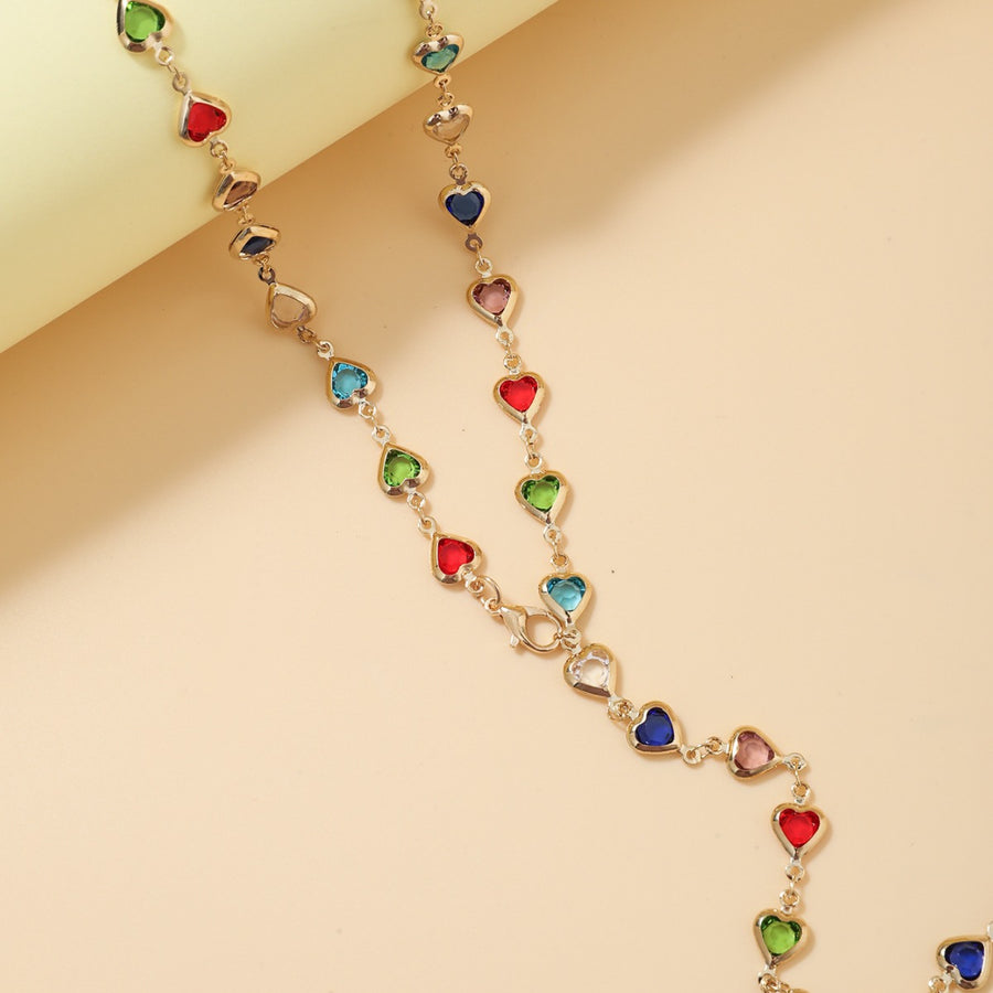 Colorful Crystal Chain Necklace - Cross-Border European Fashion